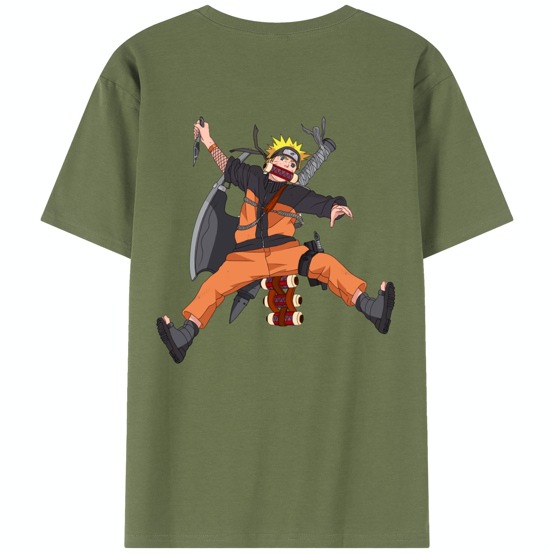 （画像用） NARUTO -ナルト- うずまき ナルト Uzumaki Naruto 綿100％半袖Tシャツ（背面プリント）